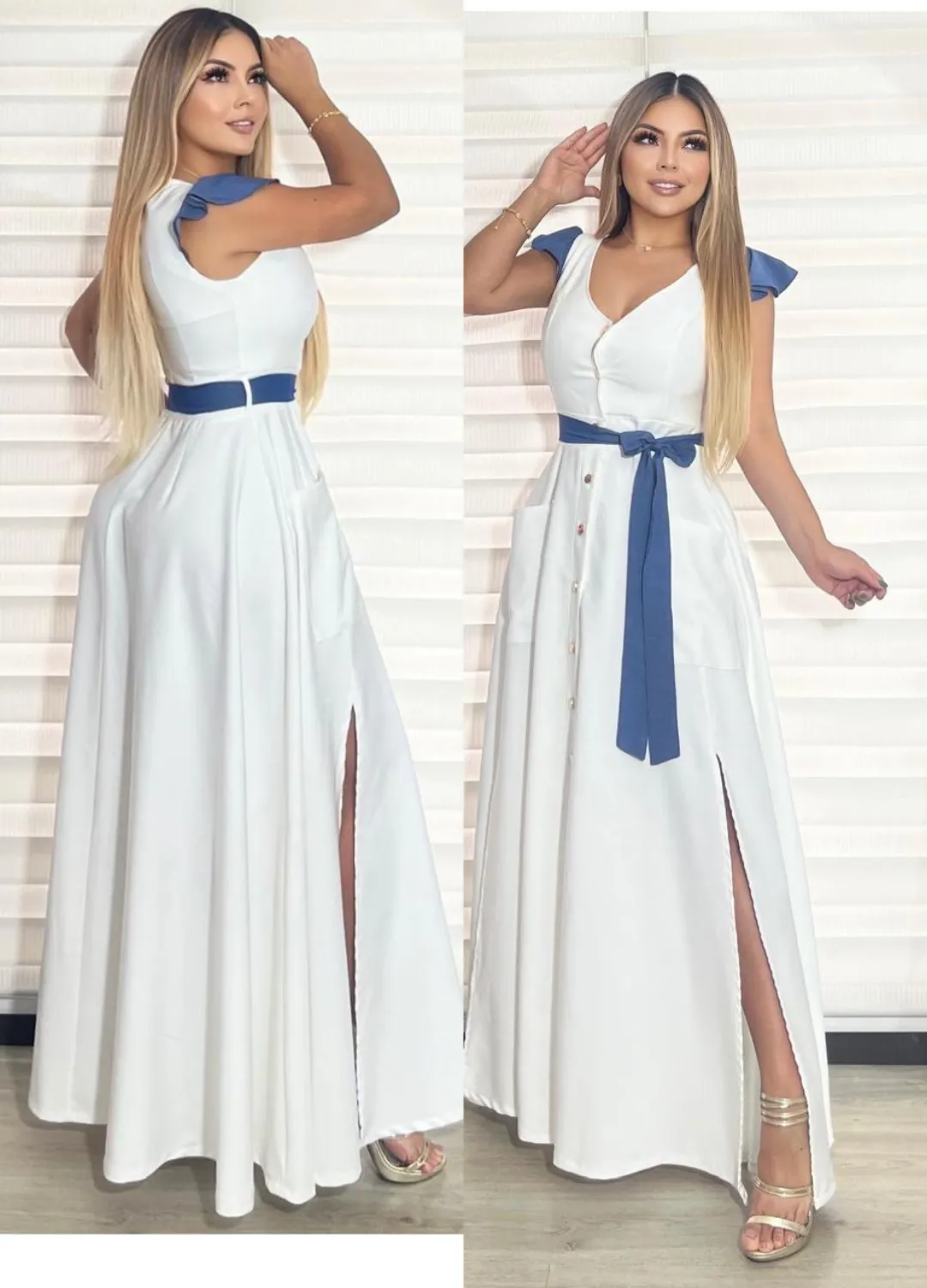 Vestido Largo Lino Esencia Clásica - Imagen 3